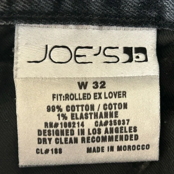 Joe's Jeans 'Rolled Ex-Lover' Black Distressed Cutoff Jean Shortie Shorts - Picture 6 of 10